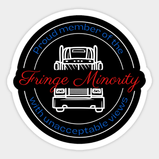 Fringe Minority (red, white, and blue) Sticker
